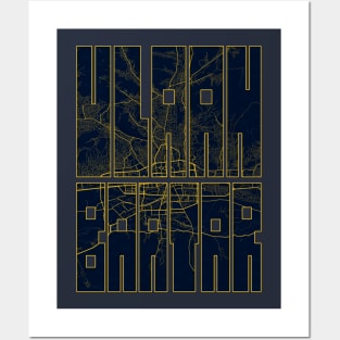 Ulaanbaatar, Mongolia City Map Typography - Gold Art Deco Posters and Art